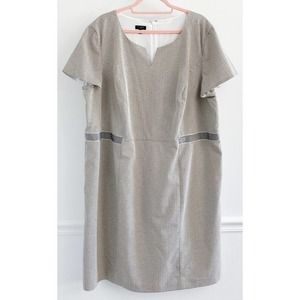 Talbots Textured Short Sleeve Sheath Career Work Dress